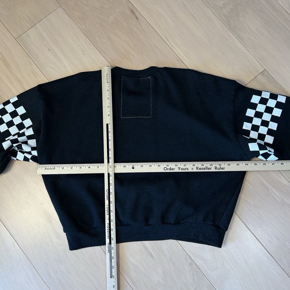 Aviator Nation Check 2 Sleeve Relaxed Crew Sweatshirt Women’s Small - Picture 6 of 6